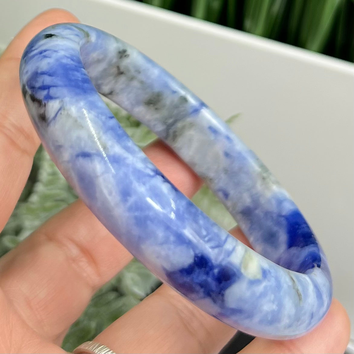 Blue Sodalite Bangle Bracelet Gemstone Jewellery Crystal 63mm Diameter