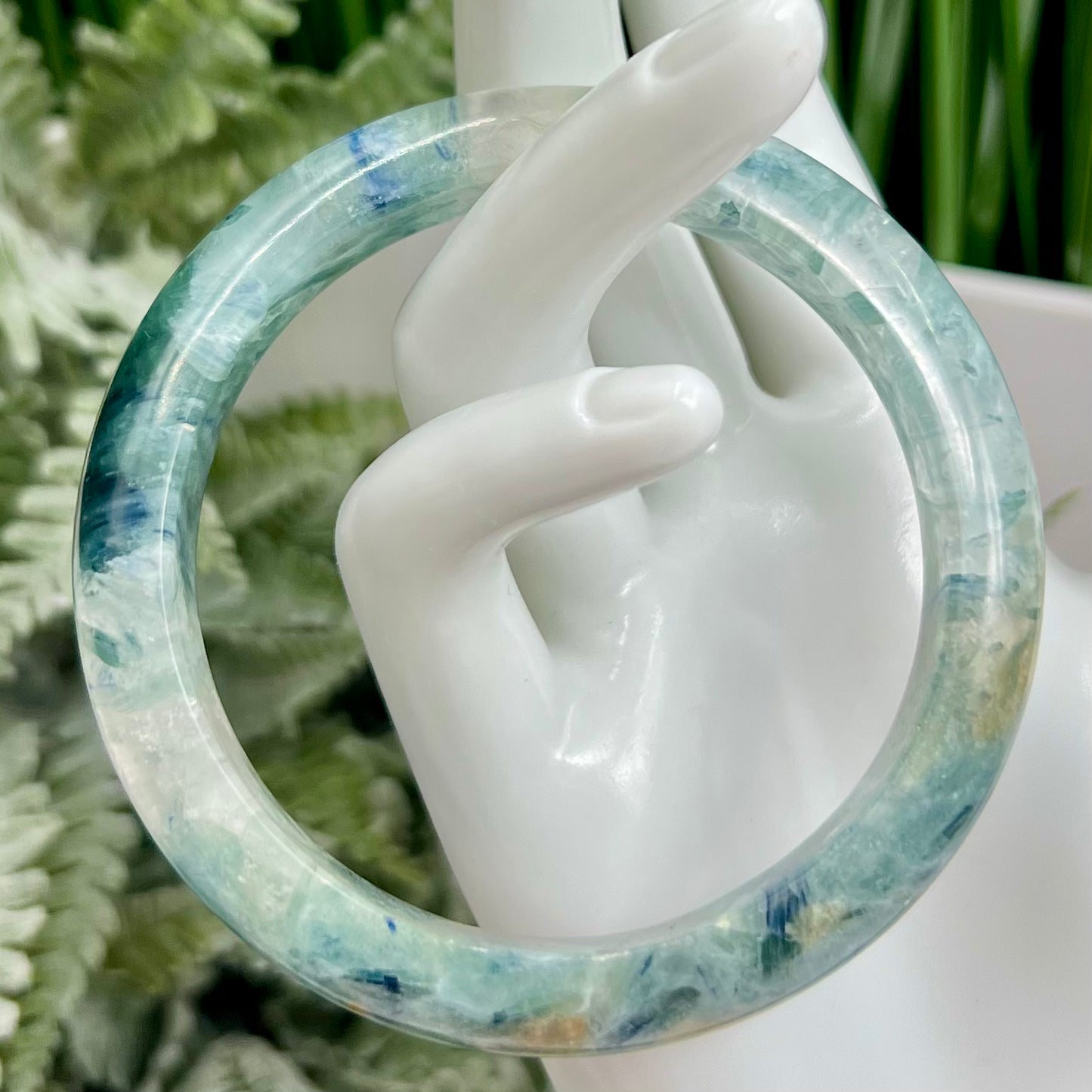 Chrysocolla Quartz Bangle Bracelet Gemstone Jewellery Crystal 60mm Diameter