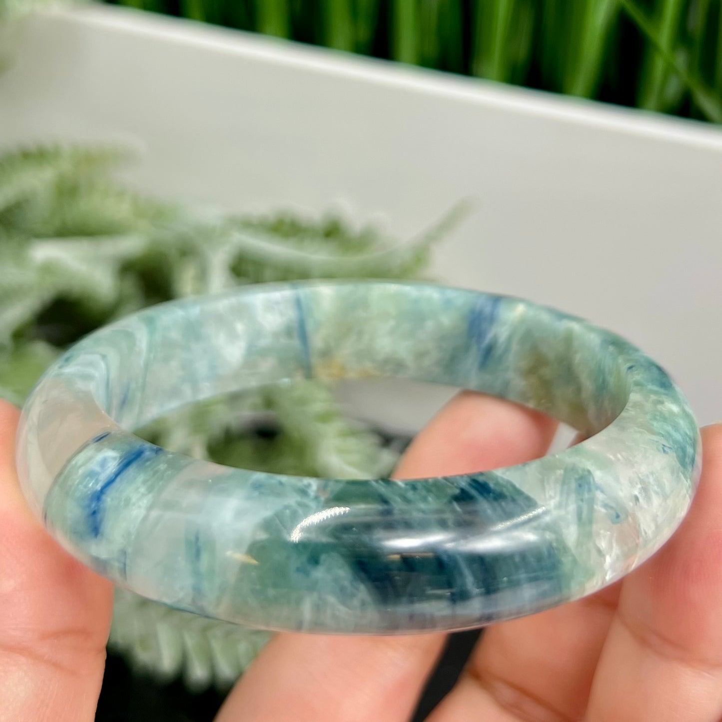 Chrysocolla Quartz Bangle Bracelet Gemstone Jewellery Crystal 60mm Diameter