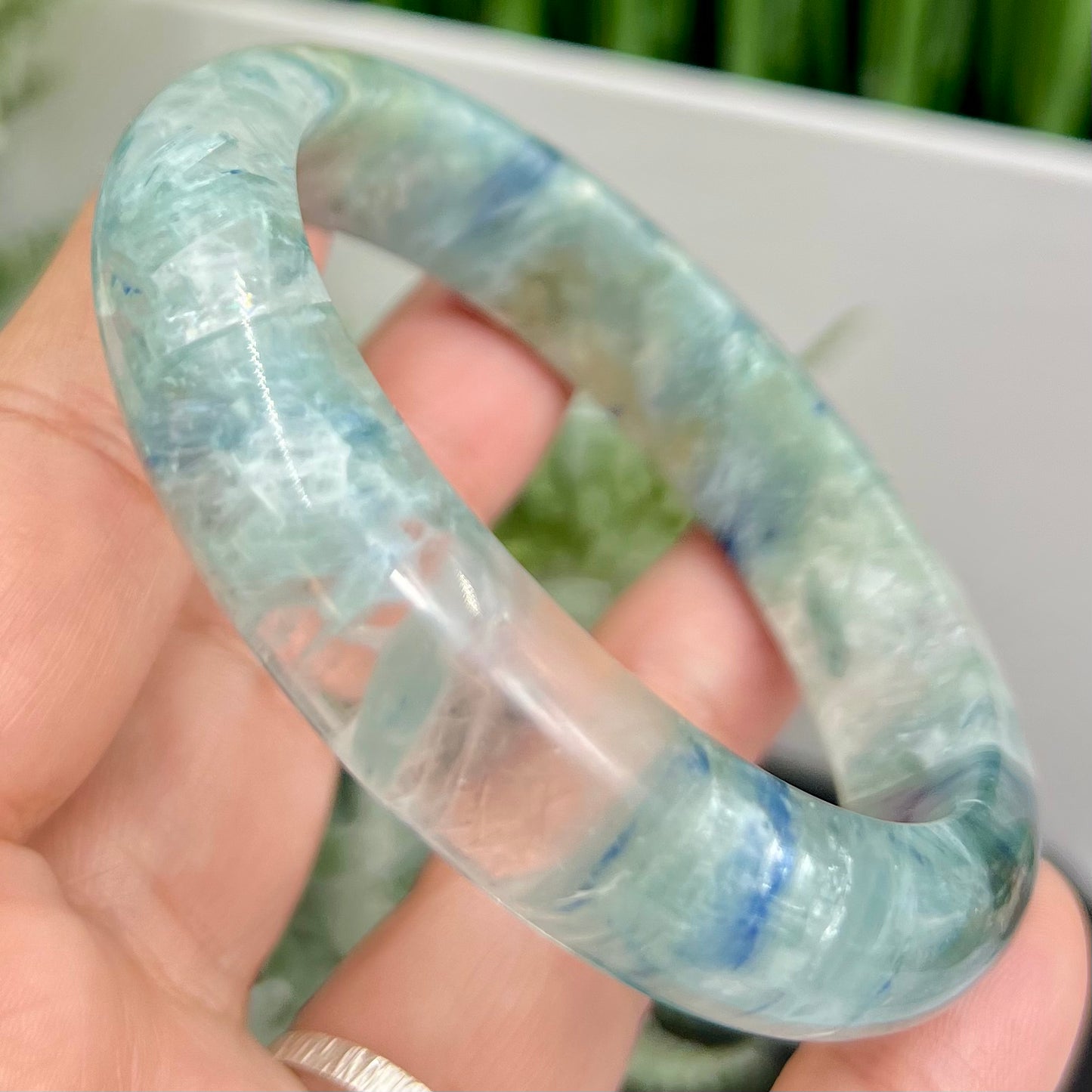 Chrysocolla Quartz Bangle Bracelet Gemstone Jewellery Crystal 60mm Diameter