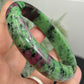 Ruby in Zoisite Bangle UV Reactive Gemstone Jewellery Crystal 61mm Diameter