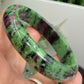 Ruby in Zoisite Bangle UV Reactive Gemstone Jewellery Crystal 61mm Diameter