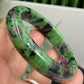 Ruby in Zoisite Bangle UV Reactive Gemstone Jewellery Crystal 61mm Diameter