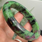 Ruby in Zoisite Bangle UV Reactive Gemstone Jewellery Crystal 61mm Diameter