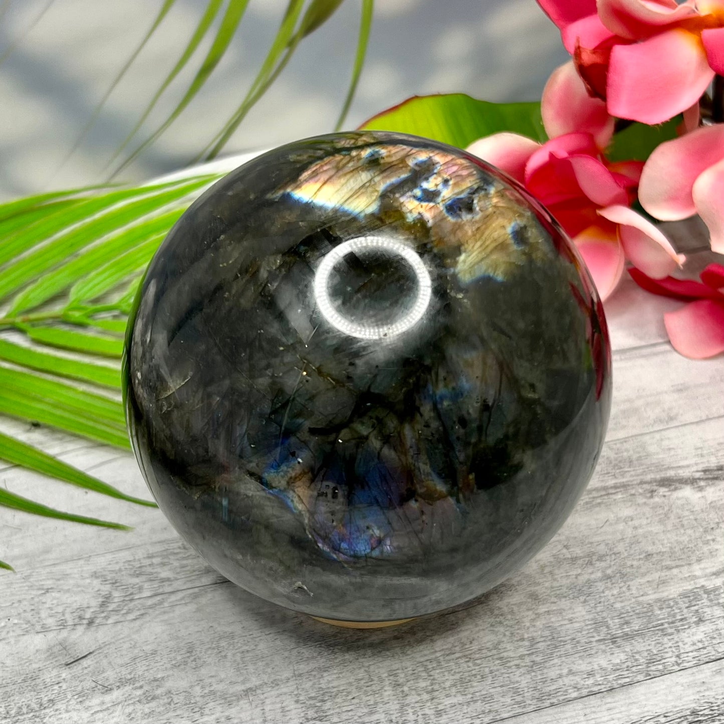 Large Crystal Sphere Labradorite 1895g Natural Ball Reiki Healing Flash Gemstone