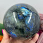 Large Crystal Sphere Labradorite 1895g Natural Ball Reiki Healing Flash Gemstone