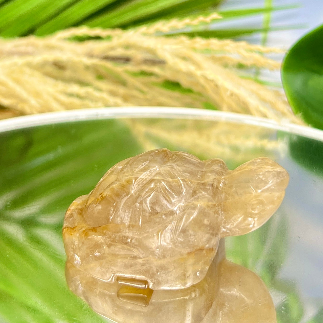 Golden Healer Quartz Turtle Hand Carved Crystal Sea Creature