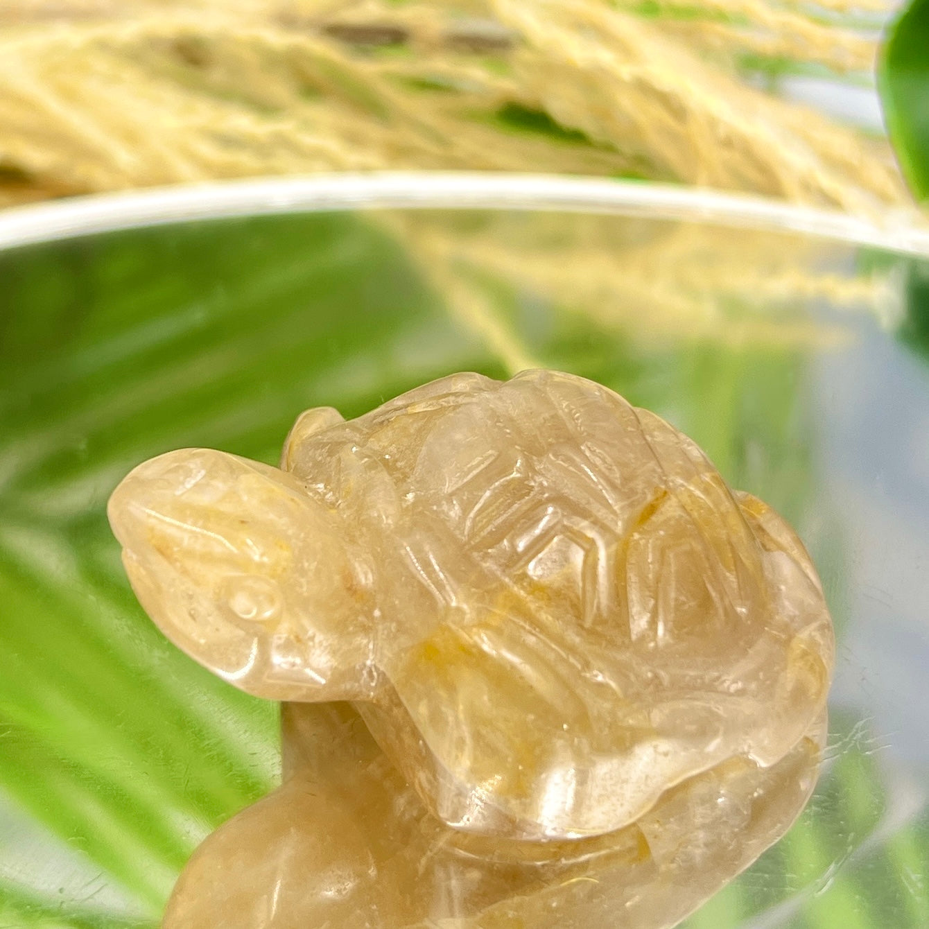 Golden Healer Quartz Turtle Hand Carved Crystal Sea Creature