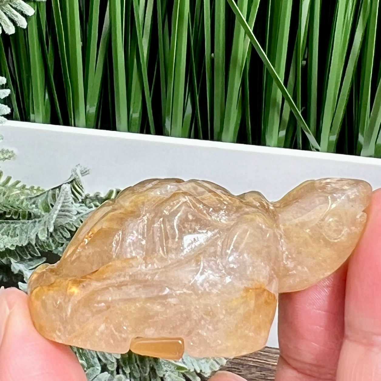 Golden Healer Quartz Turtle Hand Carved Crystal Sea Creature