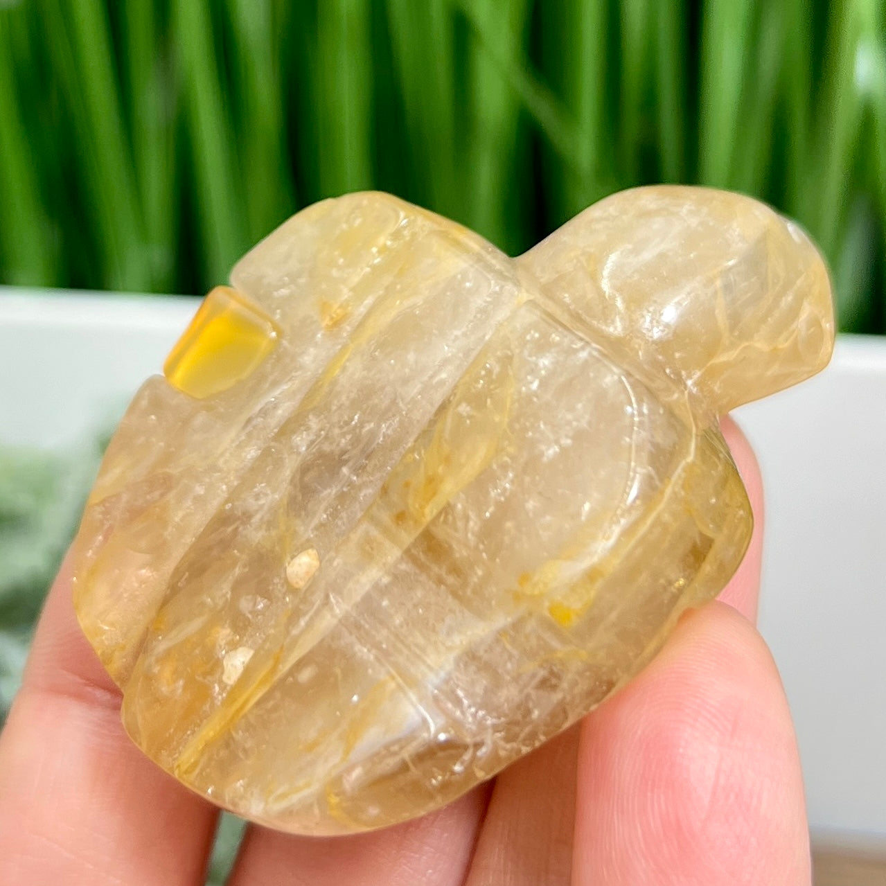 Golden Healer Quartz Turtle Hand Carved Crystal Sea Creature