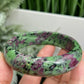 Ruby in Zoisite Bangle UV Reactive Gemstone Jewellery Crystal 63mm Diameter