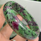 Ruby in Zoisite Bangle UV Reactive Gemstone Jewellery Crystal 63mm Diameter