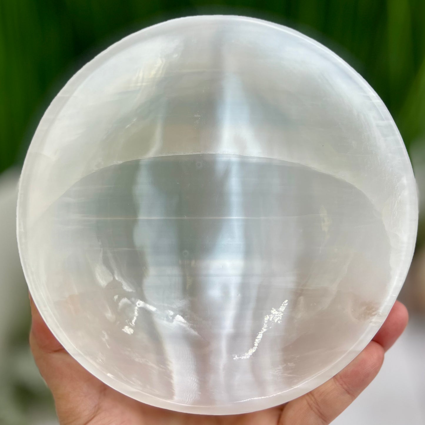 Satin Spar Selenite Round Bowl High Quality Crystal Carving 866g