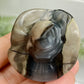 Volcanic Agate Halloween Pumpkin with Witches Hat UV Reactive Crystal Carving 72g