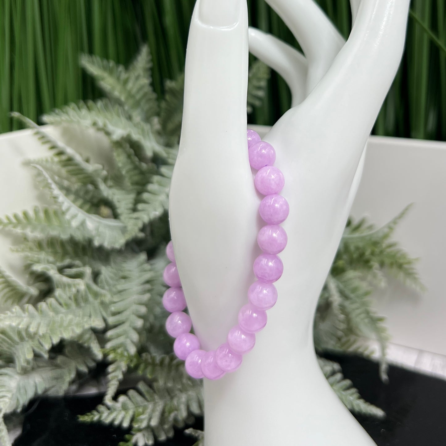 Kunzite Bracelets Elastic Wearable Crystal Gemstone 8-9mm Bead Size 16cm