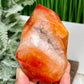 Carnelian Quartz Flame Healing Crystal Carving 330g