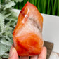 Carnelian Quartz Flame Healing Crystal Carving 330g