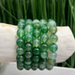 Green Agate Bracelets Elastic Wearable Crystal Gemstone 10-11mm Bead Size 15cm