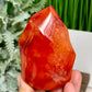 Carnelian Quartz Flame Healing Crystal Carving 330g