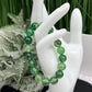 Green Agate Bracelets Elastic Wearable Crystal Gemstone 10-11mm Bead Size 15cm