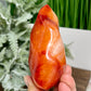 Carnelian Quartz Flame Healing Crystal Carving 330g