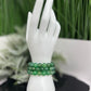 Green Agate Bracelets Elastic Wearable Crystal Gemstone 10-11mm Bead Size 15cm