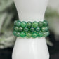 Green Agate Bracelets Elastic Wearable Crystal Gemstone 10-11mm Bead Size 15cm