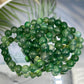 Green Agate Bracelets Elastic Wearable Crystal Gemstone 10-11mm Bead Size 15cm