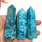 Blue Apatite Points Towers Crystal Generator Australian Seller