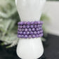 Lepidolite Purple Mica Crystals Bracelets Wearable Gemstones Elastic 7-8mm Beads 16cm