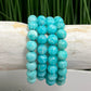 Blue Amazonite Crystals Bracelets Wearable Gemstones Elastic 9-10mm Beads 16cm