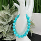 Blue Amazonite Crystals Bracelets Wearable Gemstones Elastic 9-10mm Beads 16cm