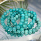 Blue Amazonite Crystals Bracelets Wearable Gemstones Elastic 9-10mm Beads 16cm