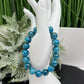 Blue Apatite Crystals Bracelets Wearable Gemstones Elastic 17cm