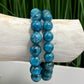 Blue Apatite Crystals Bracelets Wearable Gemstones Elastic 17cm