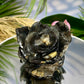 Volcanic Agate Lotus Flower UV Reactive Crystal Carving 606g