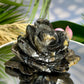 Volcanic Agate Lotus Flower UV Reactive Crystal Carving 606g