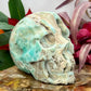 Large Blue Aragonite Skull Crystal Skull Carving