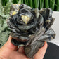 Volcanic Agate Lotus Flower UV Reactive Crystal Carving 606g