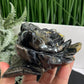 Volcanic Agate Lotus Flower UV Reactive Crystal Carving 606g