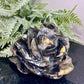 Volcanic Agate Lotus Flower UV Reactive Crystal Carving 606g