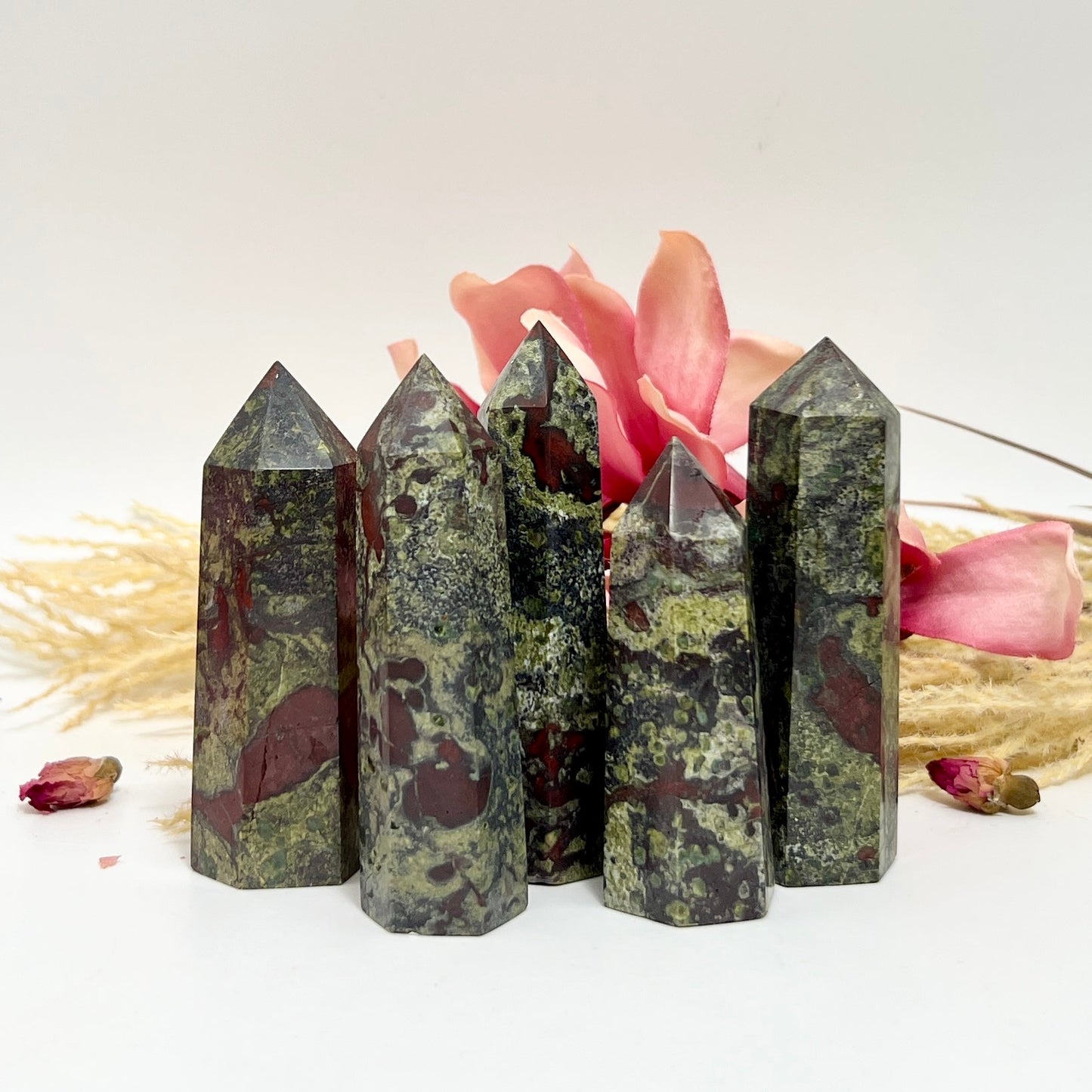 Dragon Blood Jasper Points Towers Crystal Generators