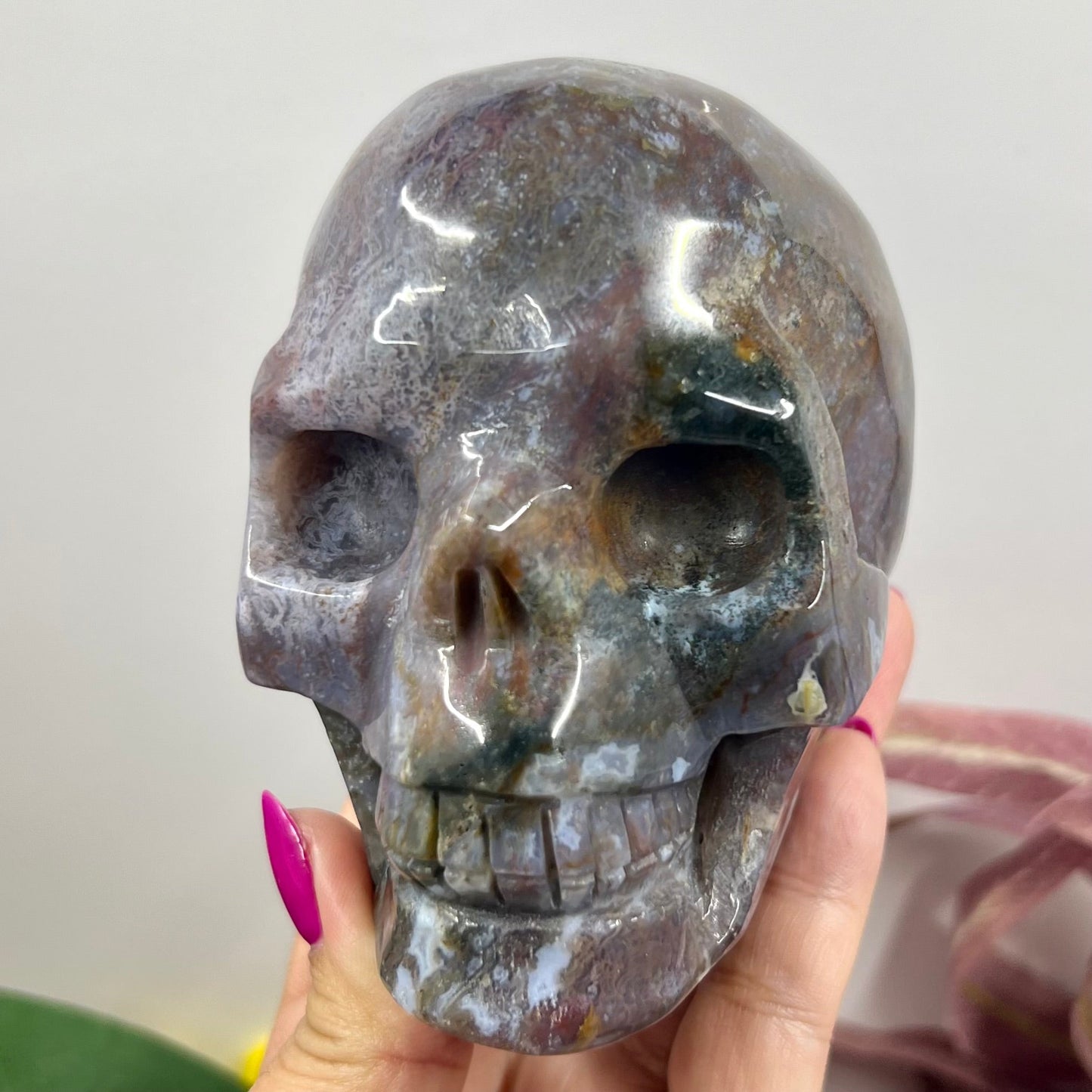 Ocean Sea Jasper Skull Crystal Skull Carving Australian Seller