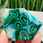 Chrysocolla Malachite Slice Chunk with Stand Crystal Specimen Peru 96g