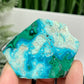 Chrysocolla Malachite Slice Chunk with Stand Crystal Specimen Peru 96g