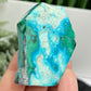 Chrysocolla Malachite Slice Chunk with Stand Crystal Specimen Peru 96g