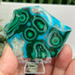 Chrysocolla Malachite Slice Chunk with Stand Crystal Specimen Peru 96g