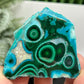 Chrysocolla Malachite Slice Chunk with Stand Crystal Specimen Peru 106g