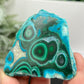 Chrysocolla Malachite Slice Chunk with Stand Crystal Specimen Peru 106g