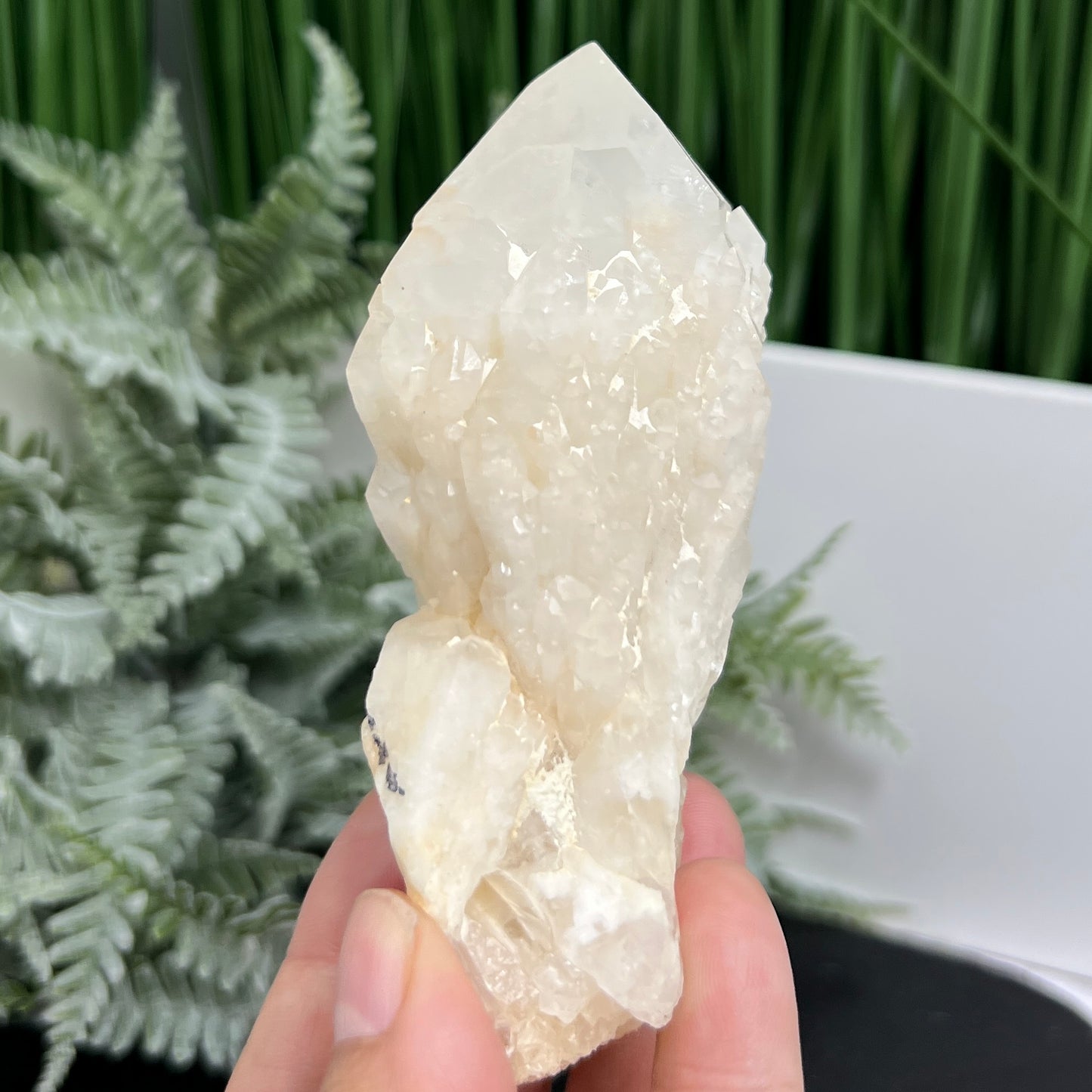 Candle Pineapple Quartz Flower Cluster Natural Crystal Specimen With Stand 221g